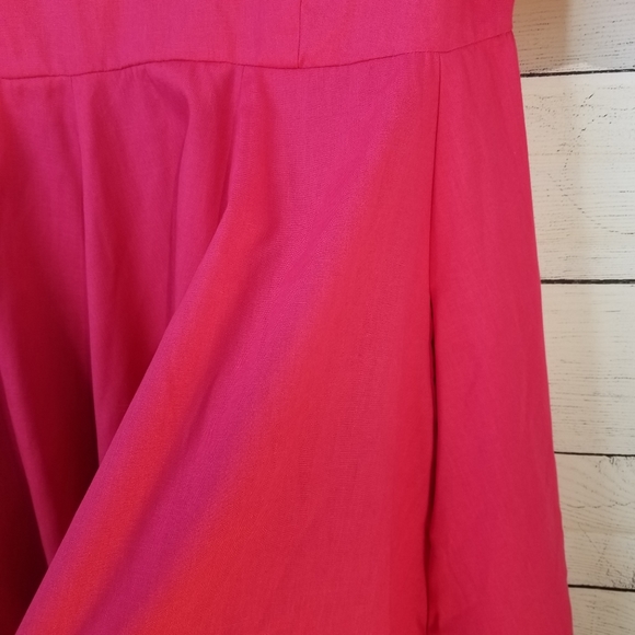 💖 Handmade Fuchsia Puff Sleeve Dress Cottagecore M 👗 - Picture 4 of 9